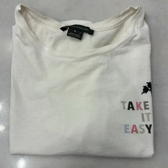 French connection take it easy cropped T-shirt size small - Picture 7 of 7